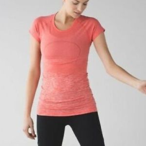 Swiftly Tech Short Sleeve Crew, Orange, size 8